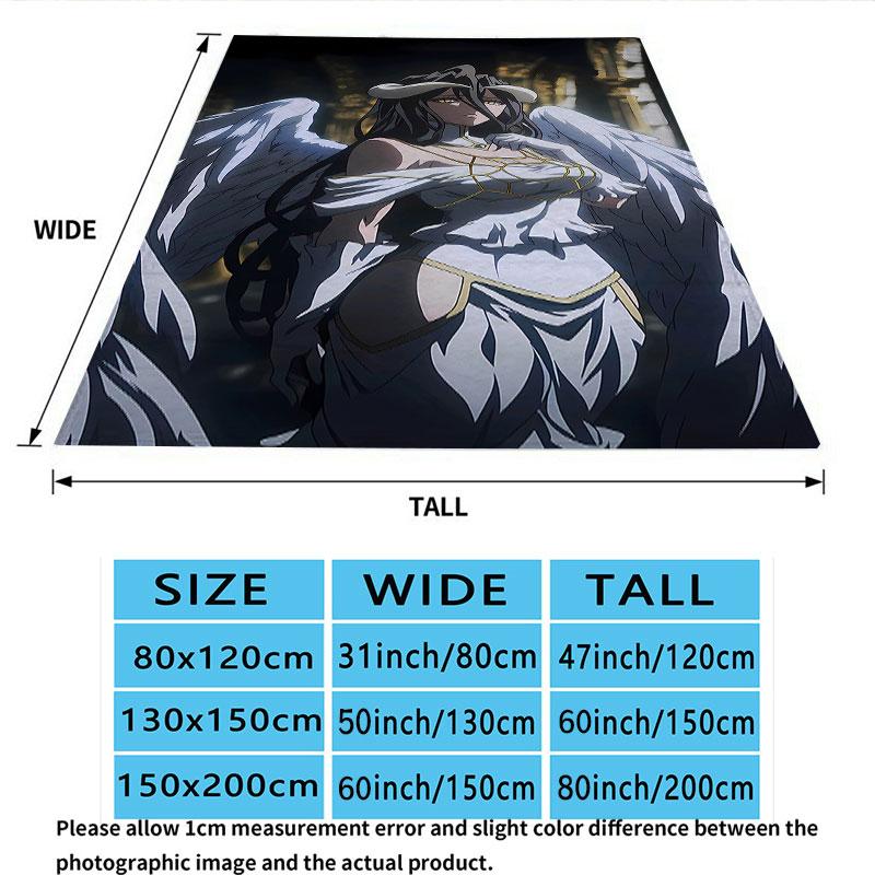 1PC Overlord Patterned Flannel Blanket Suitable For All Seasons For Home Decor Warmth And Comfort Gifts Holiday Present