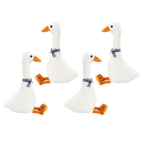 Плюшевая кукла Гусь с лентой Мягкая набивная игрушка Подушка для сна и обнимания для малышей Домашнее украшение Милый реквизит для фотосъемки