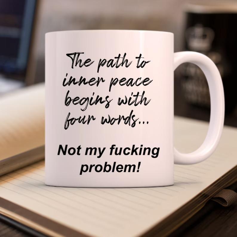 Yoga Inner Peace Fucking Problem Calming Yoga Ceramic Coffee Mug Water Cup