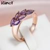 Кольцо Kinel Purple Zirocn для женщин в форме винограда, роскошные ювелирные изделия для вечеринок, винтажное кольцо цвета розового золота, праздничный подарок