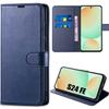 Protective Case - BOOLING - for Samsung Galaxy S24 FE - Navy Blue PU Leather - Shockproof - Anti-Scratch
