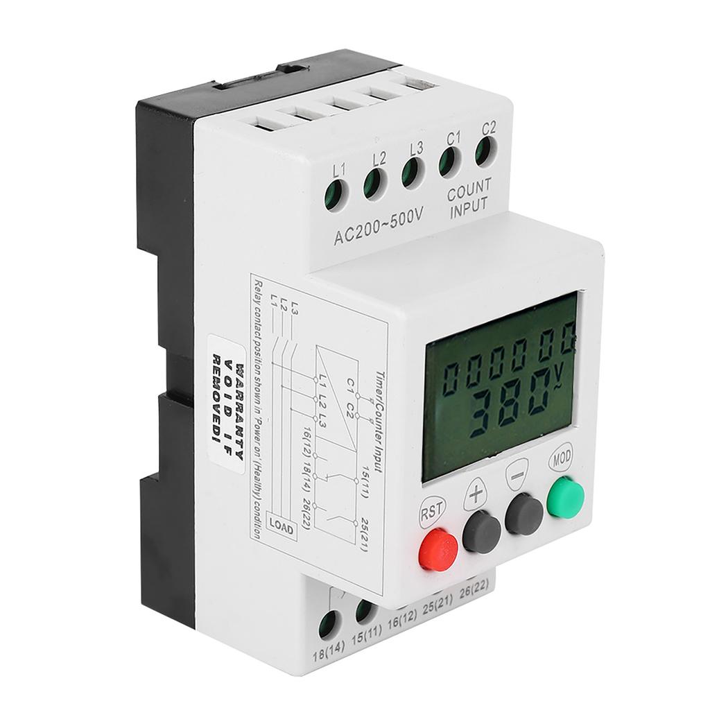 JFY 5 1 Over Under Voltage Phase Failure LCD Display Protector 3 Phase Voltage Monitor Relay