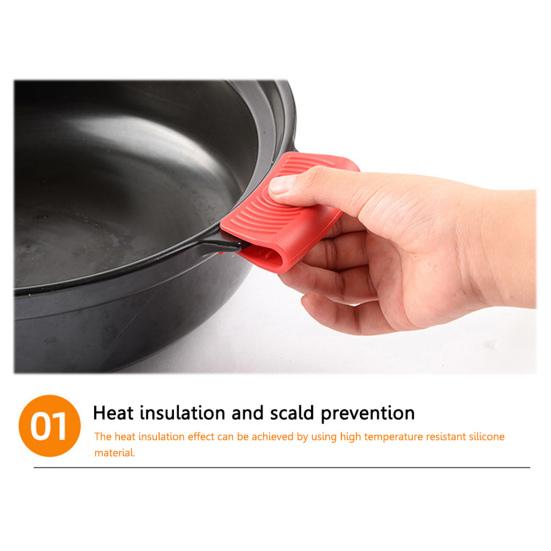 1 пара силиконовых накладок на ручки кастрюль, термостойкие, кухонный зажим для кастрюль, нескользящая ручка для кастрюль и сковород с двумя ручками