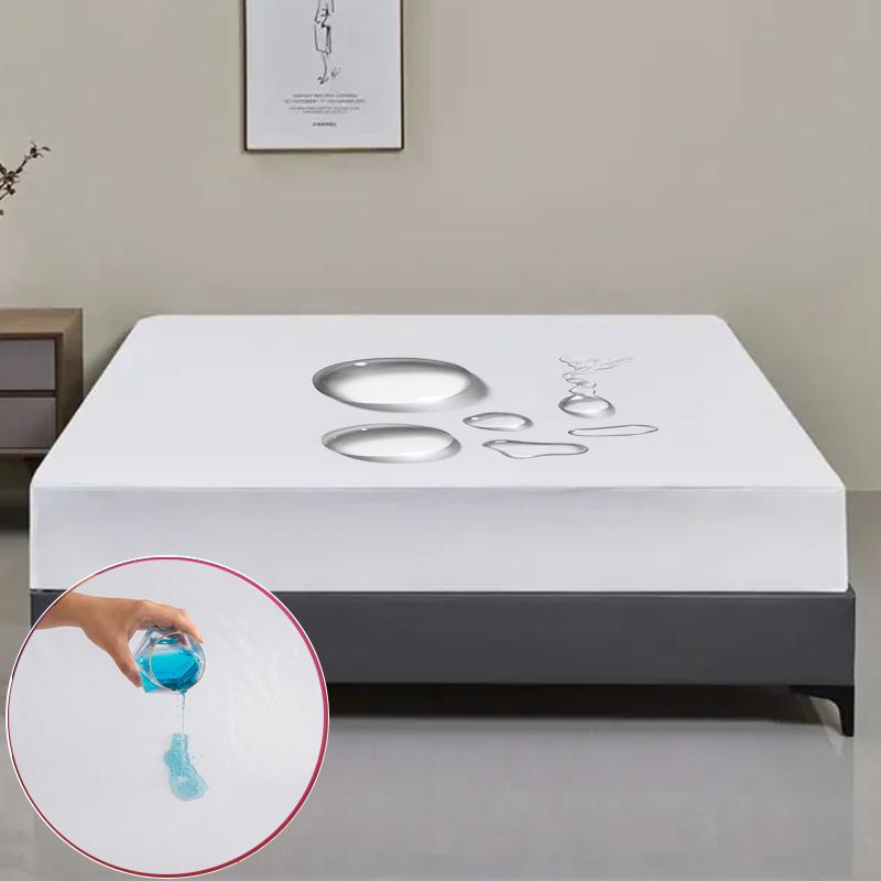 Всесезонный водонепроницаемый протектор матраса Мягкая полиэстеровая простыня с глубоким карманом 8 цветов Современная простыня на резинке Прочный наматрасник Постельное белье Покрывало