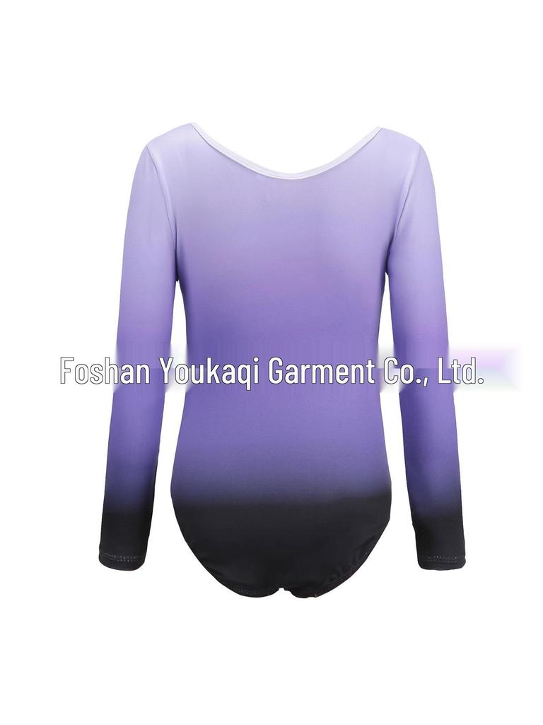 Детский купальник и балетное платье со стразами и цветами с градиентом для занятий танцами и выступлений девочек