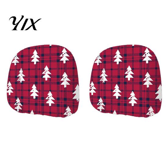 Festive Holiday Car Supplies 2Pcs Christmas Headrest Covers, Elastic Printed Head Rest Cover, Universal Fit Case Funny Auto Pillow Protector for Cars,