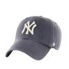 ['47 Brand] Cap Yankees Men's Women's Cleanup NY Logo CLEAN UP CAP MENS LADIES Hat Low Cap MLB NEW YORK YANKEES Vintage Navy Free Size