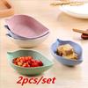 2Pcs Food Snack Dish Plastic Leaf Shaped Plate Food Dish
