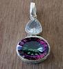 Mystic Topaz Clear Quartz Pendant, Gemstone Pendant, 925 Solid Silver Jewelry, Women Necklace, Gift for Her