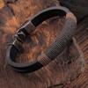 Men Vintage Wide Faux Leather Wristband Alloy Buckle Bracelet Cuff Jewelry Gift