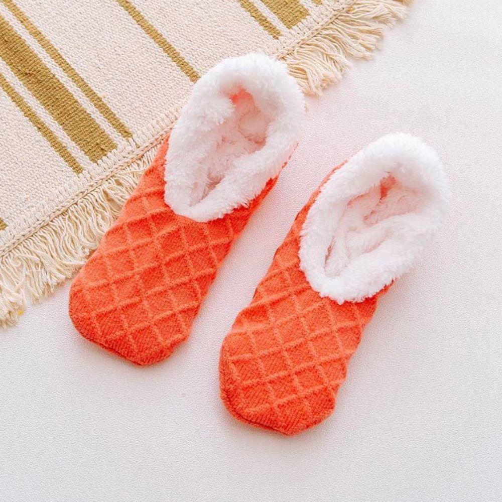 Non-slip Home Slippers Warm Socks Coral Fleece Socks Winter Floor Shoes Floor Socks Female Hosiery