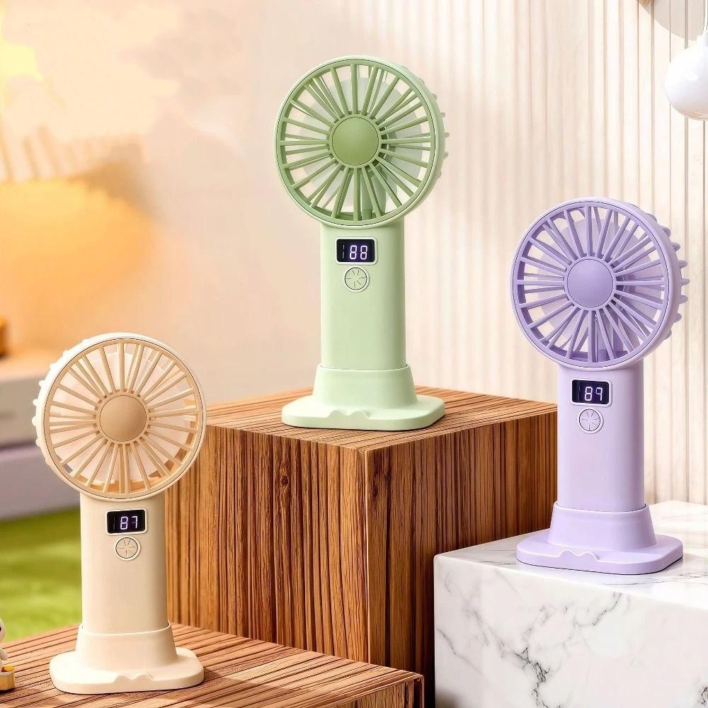 Stable Base Handheld Mini Fan Mini Size USB Rechargeable Fan Portable Desktop Fan Daily Use