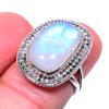 Ювелирное кольцо из натурального радужного лунного камня, стерлингового серебра 925 пробы, размер 6 v6v70