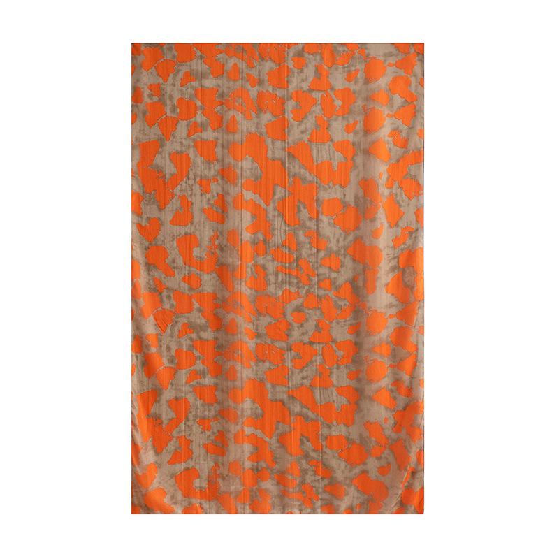 Spring  100% Mulberry Silk Scarf Women's Thin Shawl Silk Oil Painting Retro Plain Crepe Satin Premium Long Scarf