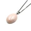 Pink Coral Oval Pendant with 14K White Gold Hardware Gift Wrapping and Gift Tag Includes a 40cm Plated Chain Be Changed To an 18K Gold Chain Undyed