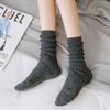Solid Color Thick Trendy Fashion Cotton Women Wool Socks Korean Style Socks Middle Tube Hosiery