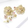 Brooch Pin Sparkling Rhinestones Inlaid Fine Craftsmanship Collar Pin Cardigan Hat Bag Clothing Decoration