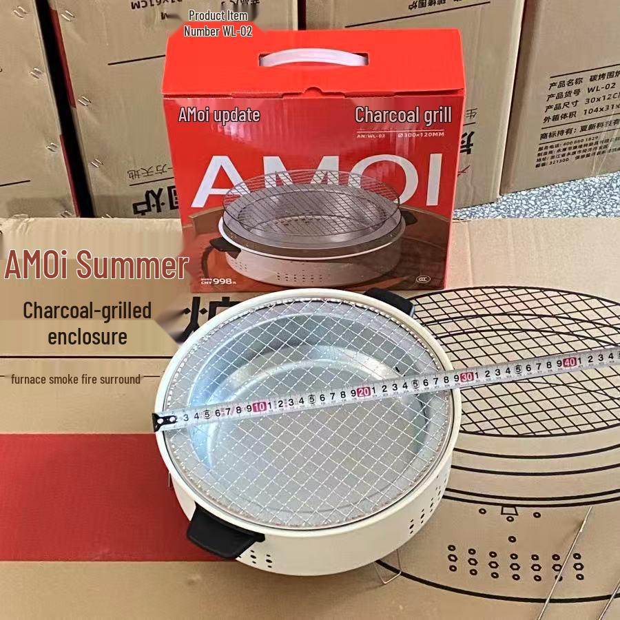 Уличный угольный гриль с круглой решеткой для барбекю для дома, заваривания чая, кемпинга и использования в качестве отопительной печи