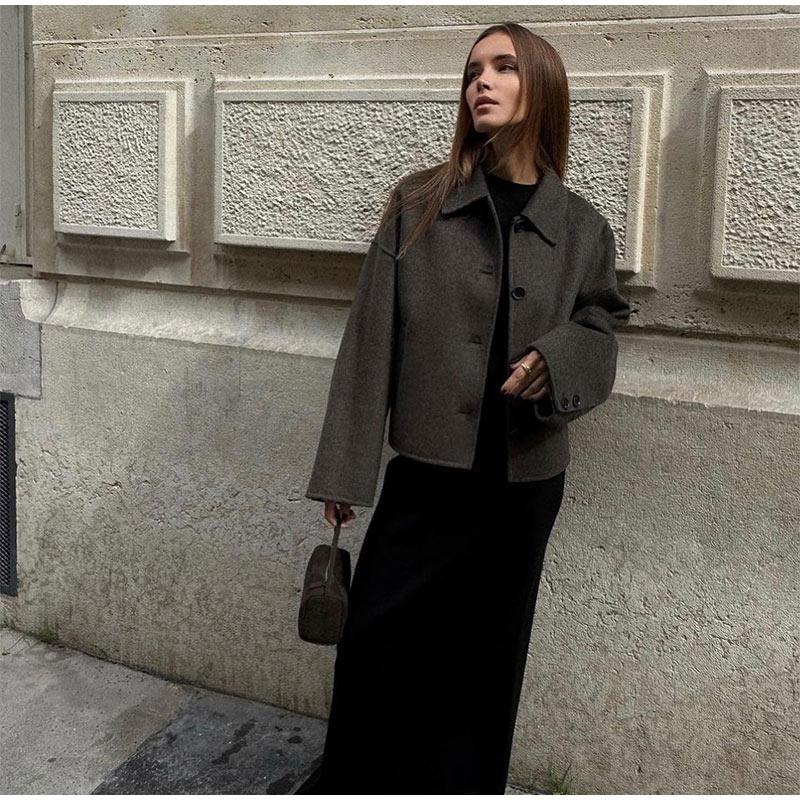 Укороченная куртка осень-зима для женщин, короткое пальто, твидовая куртка на молнии, укороченная демисезонная куртка для женщин, новинка в верхней одежде