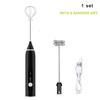 3-Speeds Electric Whisk Coffee Milk Drink Egg Frother Foamer Mixer USB Rechargeable Handheld Food Blender Baking Tools KTY