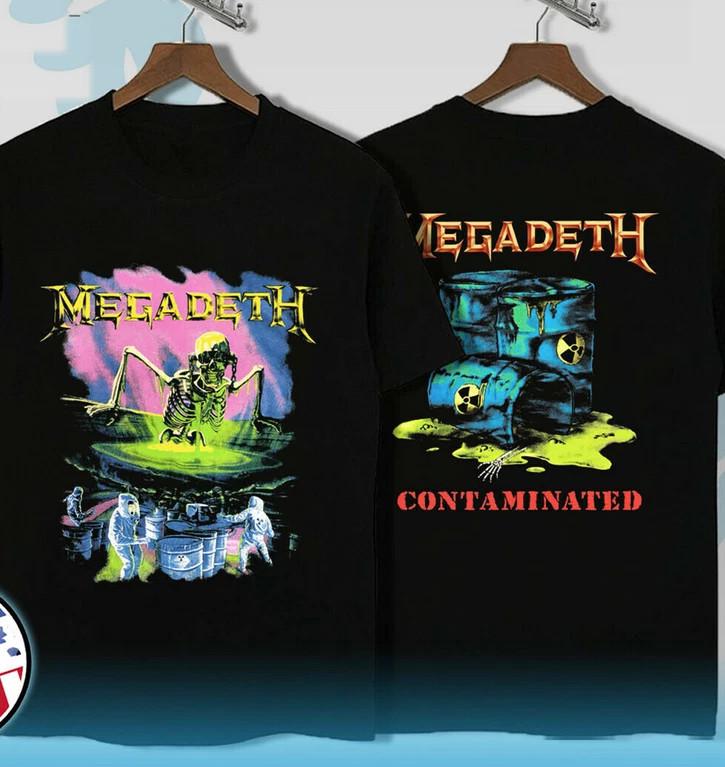 Megadeth Contaminated Tour 1989 Футболка мужская Хлопок Gifl Футболка