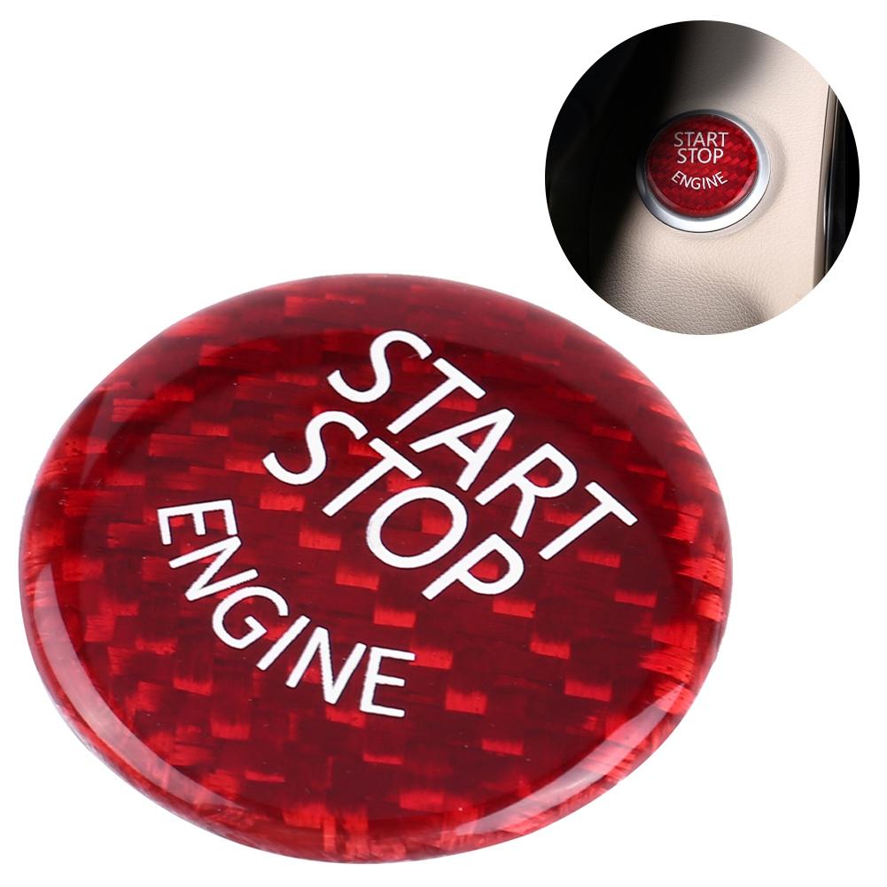 Красный чехол-накладка на кнопку старт-стоп двигателя из углеродного волокна для BMW 1 7 серии X1 X3 X6