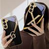 Изысканная буква "S" Для Samsung Galaxy S26 S20 FE S21 22 Ultra 23 Plus 24 Ultra 25Ultra S21+ 22Plus Золотой стеклянный чехол для телефона