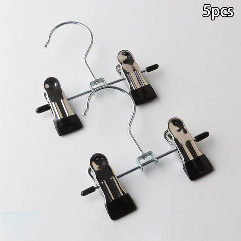 Набор из 5 бесшовных вешалок для брюк из нержавеющей стали, регулируемая подставка для обуви из нержавеющей стали, вешалка для брюк, держатель для сапог, портативный