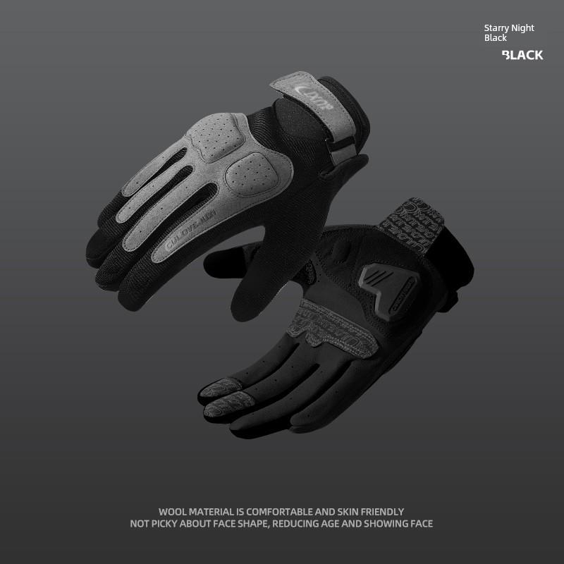 Motorcycle Riding Gloves for Women, Summer Sun Protection, Breathable, Racing Rider, Retro Motorcycle Gloves for Men, Full-Finger Touch Screen