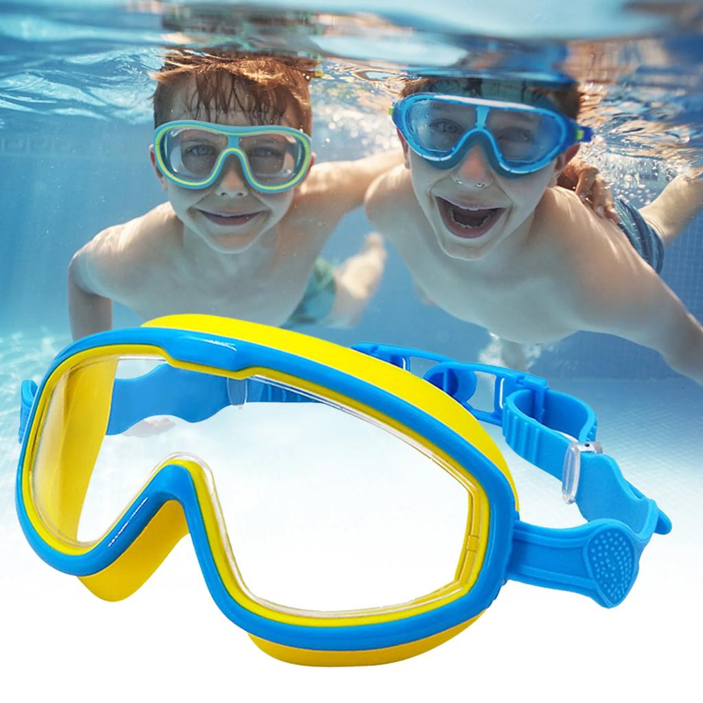 Big Frame Kids Swim Goggles Anti Fog Wide View Swimming Gear for Boys Girls Children Glasses for Swimming Pool