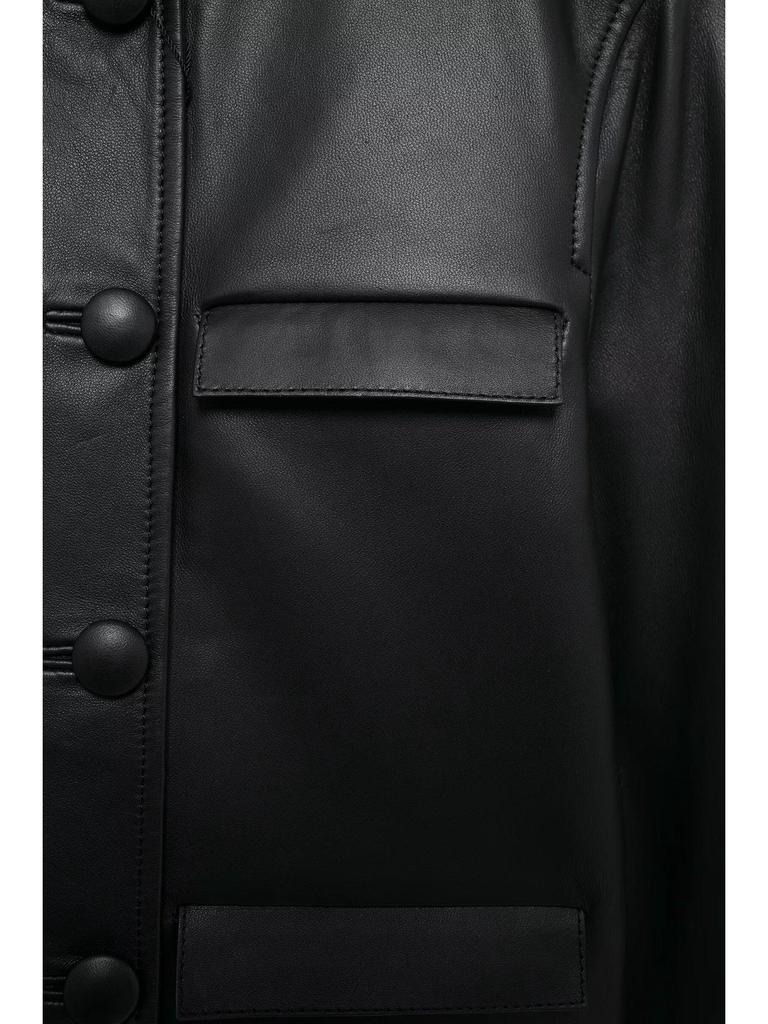 Весна 2025 Женский стильный европейский и американский комплект из короткой кожаной куртки и юбки