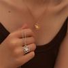 Stainless Steel Hollow Flower Pendant Necklace for Women Minimalist Gold Color Flower Necklace Charms Wedding Party Jewelry