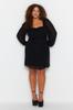 Women's Plus Size Dress Black Woven Chiffon Dress
