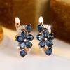 Изысканные серьги-капли с цветами из циркона синего, зеленого, фиолетового и розового цветов для женщин, золотистого цвета, свадебные, для вечеринки, ювелирное украшение, подарок