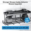 14 Pack Shower Caddy Adhesive Replacement Flat, Transparent Strong Adhesive Hooks, No Drilling, Waterproof Wall Hooks for Shower Caddy, Bathroom