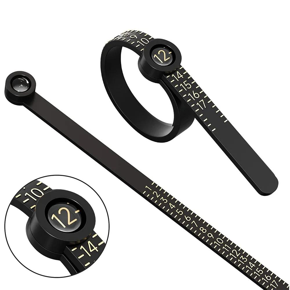 Размер США/Великобритании/ЕС/Гонконга Кольцемер Кольцемерная лента Инструмент для измерения колец Кольцевая катушка Фильтр размера пальца с увеличительным стеклом