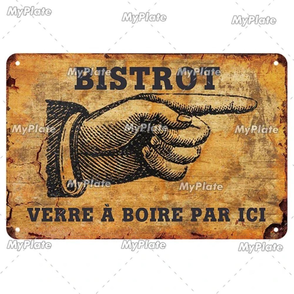 Vintage Metal Sign with Famous French Proverbs Iron Plate Retro Home Decor Gift