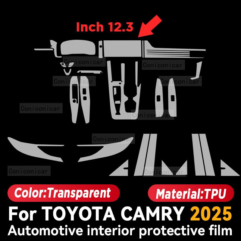 Для TOYOTA CAMRY 2025 Панель Приборной панели Навигация Автомобильный Интерьер Защитная Пленка TPU Анти-Царапина Наклейка Защита