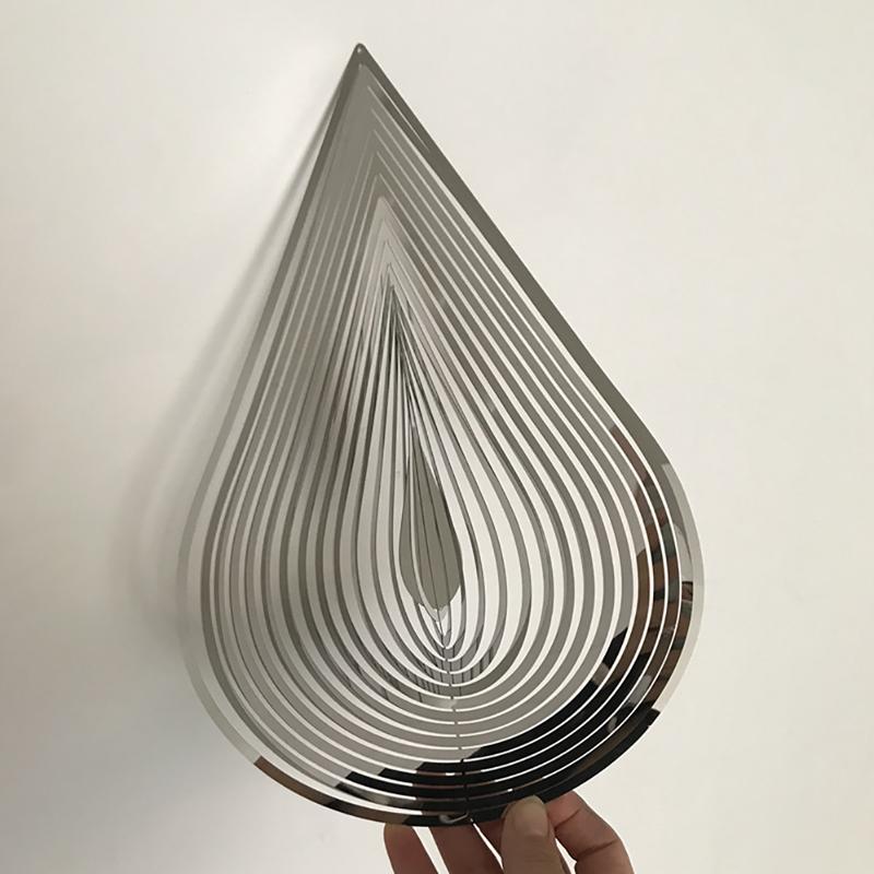 Beating Wind Spinner Drop Shape из нержавеющей стали 3D вращающийся колокольчик для музыки ветра