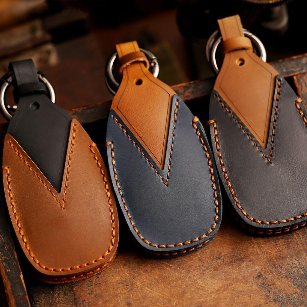 Чехол для автомобильного ключа из натуральной кожи ручной работы для Geely: Binrui, Binyue, Xingrui, Dihao GS, Vision Models