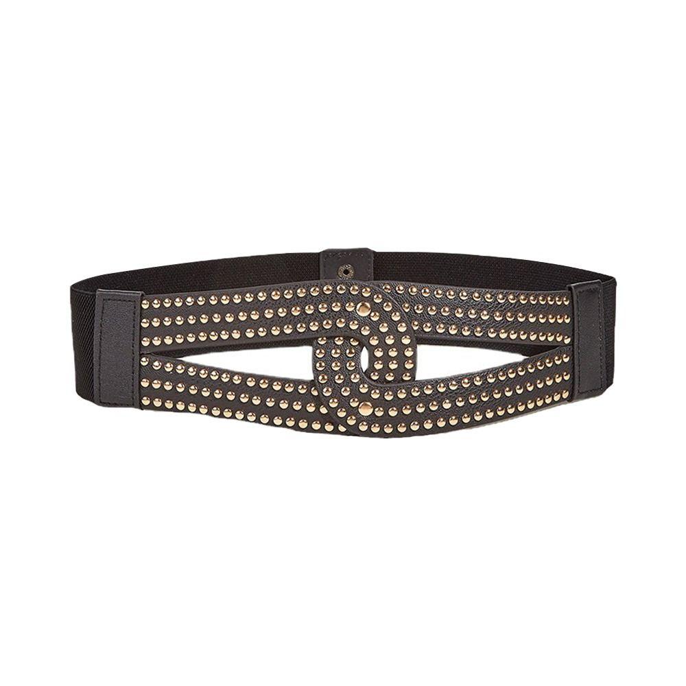 Платье Джинсы Повседневные роскошные широкие ремни Кожаный пояс с заклепками Корсет с эластичными поясами