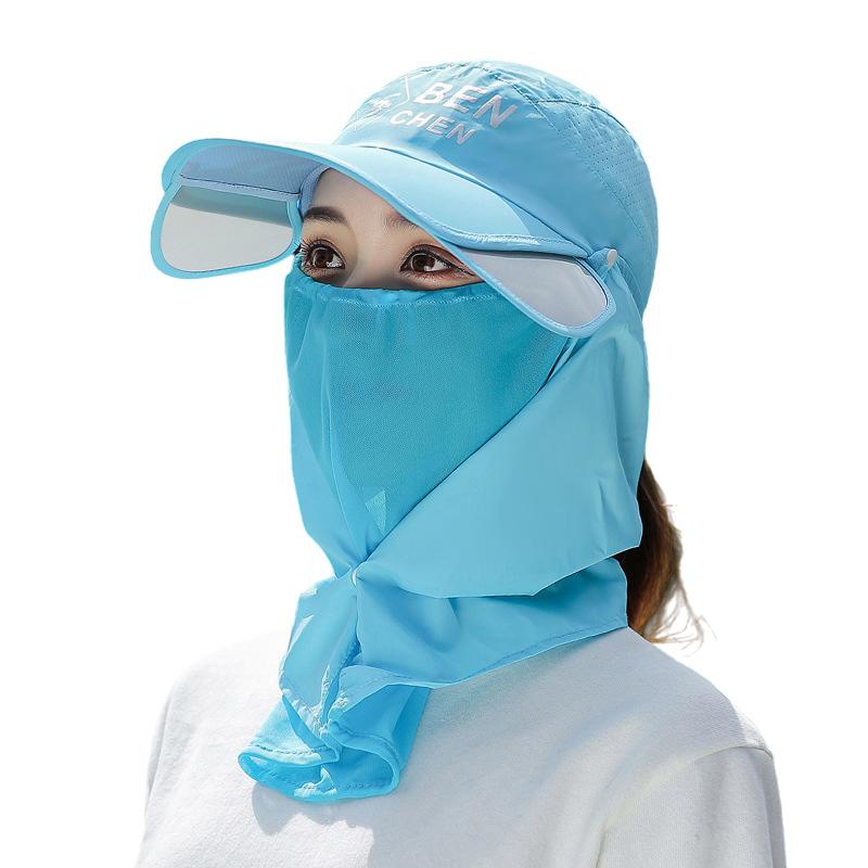 1 шт. солнцезащитная шляпа с защитой от ультрафиолета, спортивные шапки, быстросохнущая защитная маска для лица, полностью покрывающая солнцезащитную кепку для вождения, летняя мода