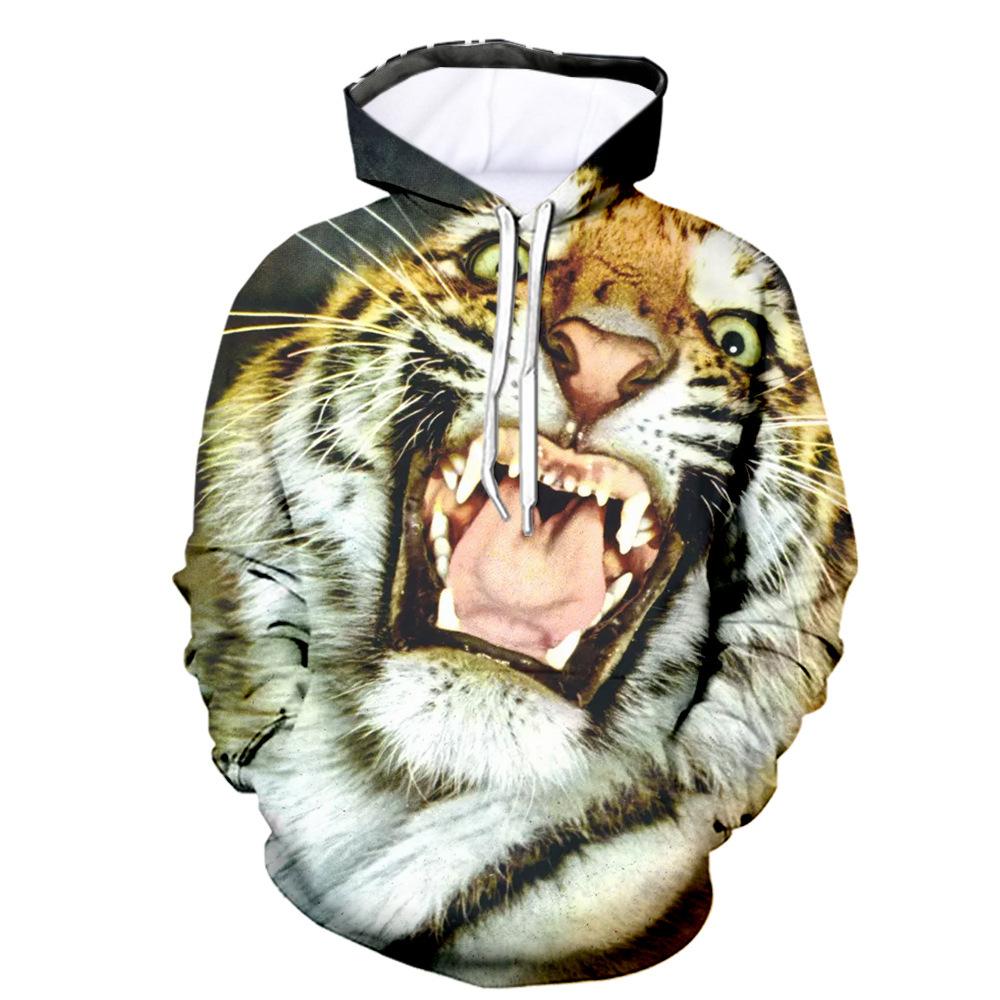 Весенне-осенняя модная мужская толстовка с 3D принтом льва, уличная одежда, одежда для пар, пуловеры с длинными рукавами для бега, повседневный спортивный костюм