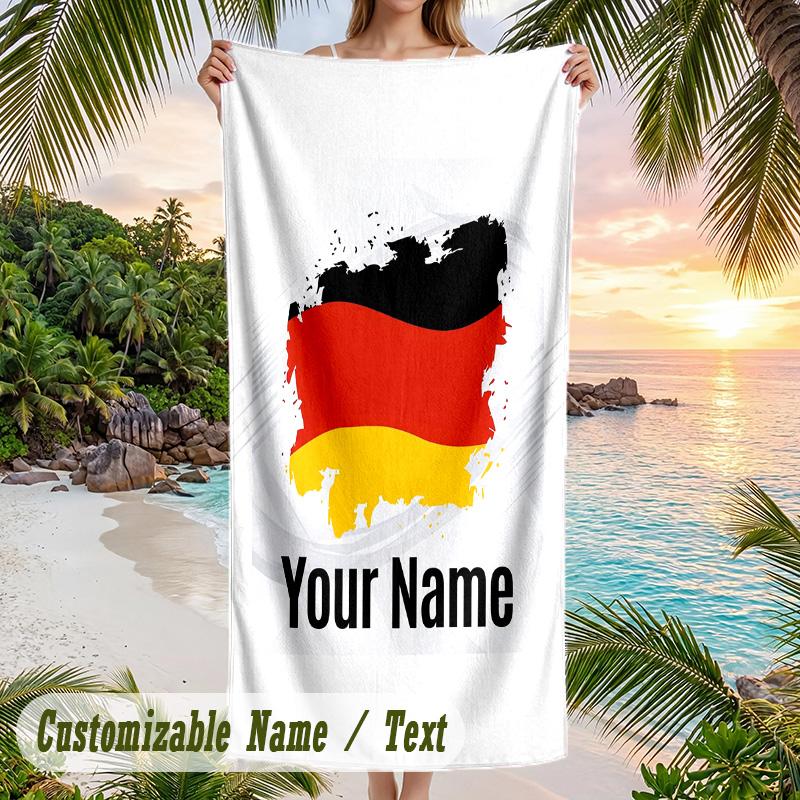 Beach Towel Germany national football team Print Custom Name Text Soft Towel for Swimming Pool