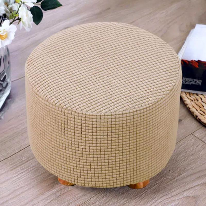 1 шт. Круглый чехол на сиденье Эластичный протектор Мягкий пуф Табурет Съемный фланелевый чехол для табурета Подставка для ног