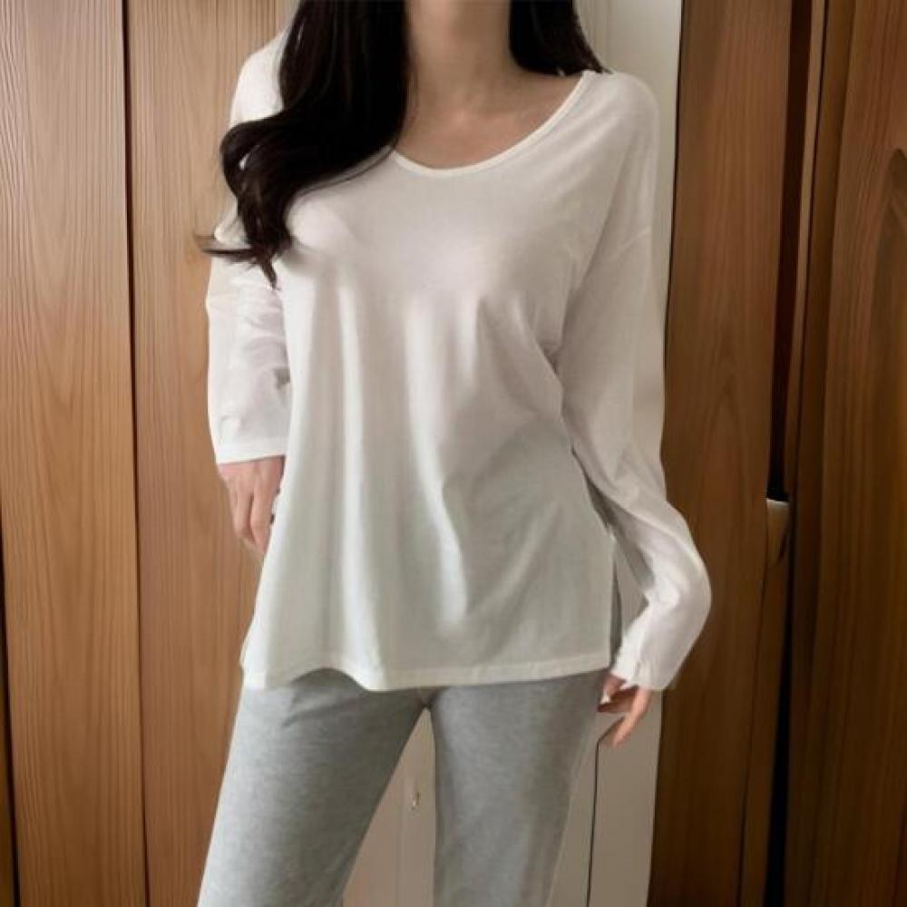 New ArriValS Open Run Women S Unbalanced V Neck Long SleeVe Layered SliT T ShirT