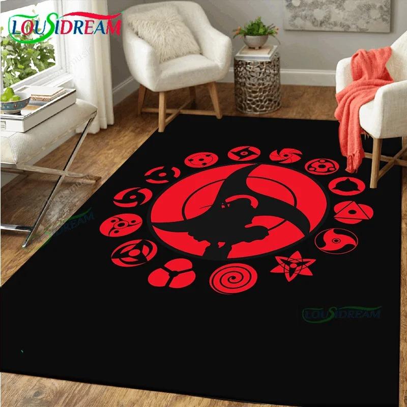 Anime Sharingan Carpet Rug Large Soft Flannel Floor Mat for Bedroom Living Room Decor Lightweight Blanket for Adults Kids Gift