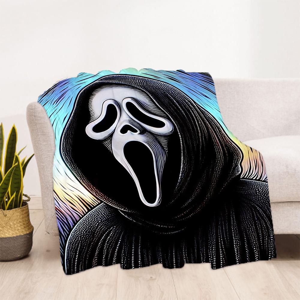 1 шт. Плед Scream для улицы, легкий, фланелевый, мягкий и теплый, для использования в любое время года, для дивана, улицы, кемпинга, гостиной, офиса, стула
