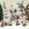 Christmas Doll Plush Knitted Snowman Elk Santa Doll Toy Soft Sitting Christmas Figure