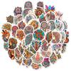 50 Bohemian Stickers Vintage Exotic Classical Pvc Luggage Notebook Decorative Stickers